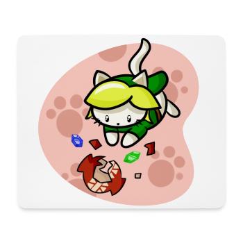 Cat Hero Video Game Ruby With Background Link - Mouse Pad (horizontal) - white - Front