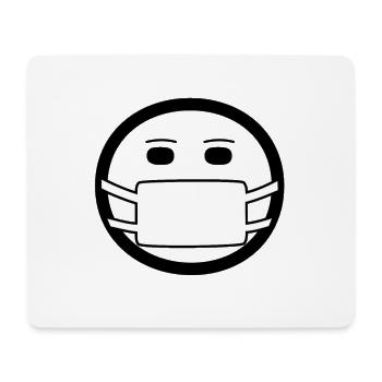 Maske und Mundschutz - Mousepad (Querformat) - Weiß - Vorne