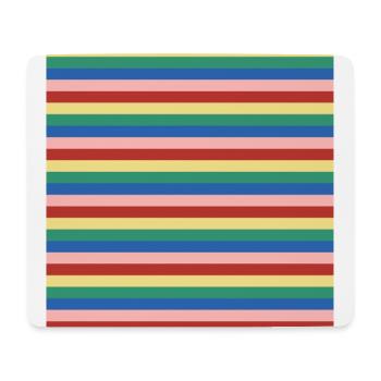 Retro Farben Regenbogen Streifen gestreift Muster - Mousepad (Querformat) - Weiß - Vorne