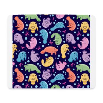Nettes Seekuh-buntes Muster - Mousepad (Querformat) - Weiß - Vorne