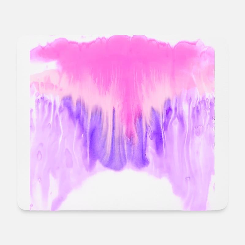 Aparell mit rosa und blauer Wasserfarbe - Mousepad (Querformat) - Weiß