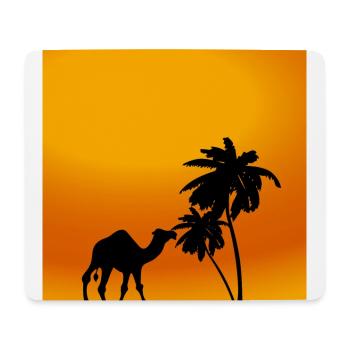 kamel, palme, wüste - Mousepad (Querformat) - Weiß - Vorne