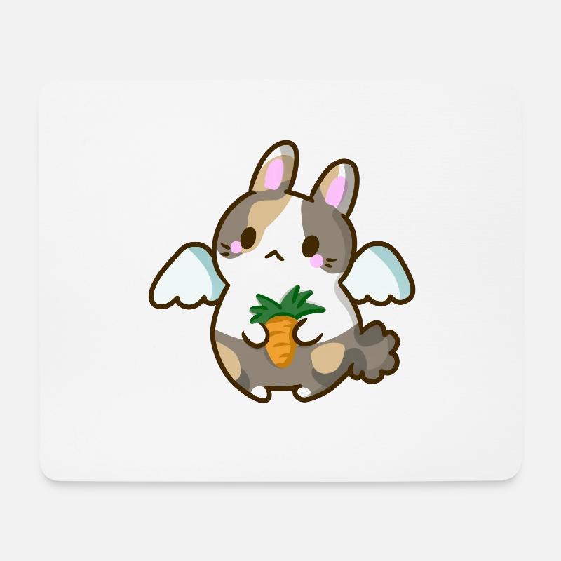 Regenbogen Hase Karotte Süß Engel Bunt - Mousepad (Querformat) - Weiß