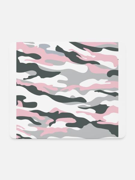 Camouflage Rosa -Pink Grau Weiss - Mousepad (Querformat) - Weiß