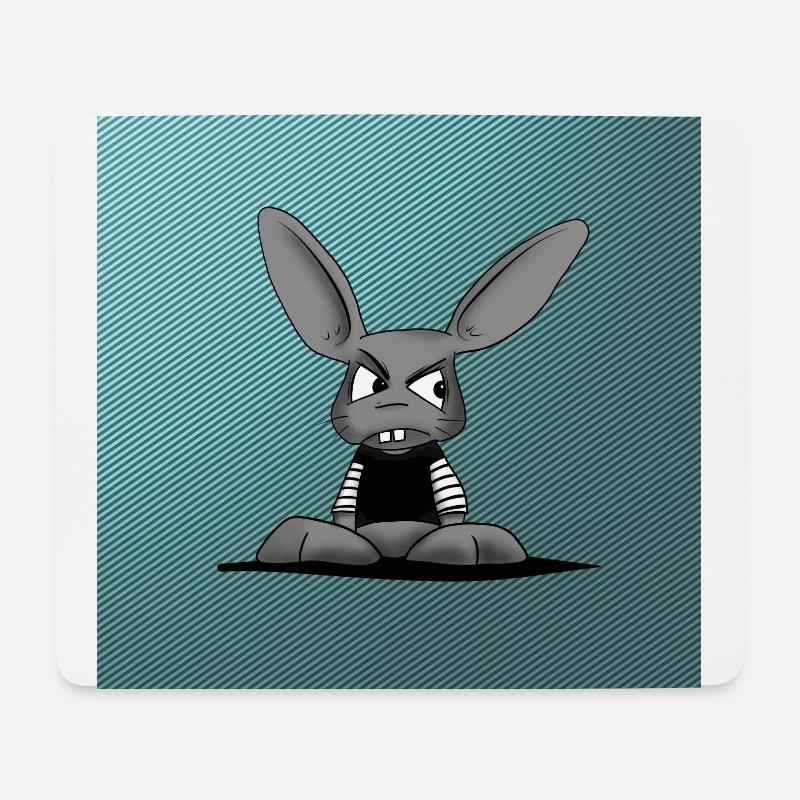 Hase Gesichtsschutz Mousepad - Mousepad (Querformat) - Weiß