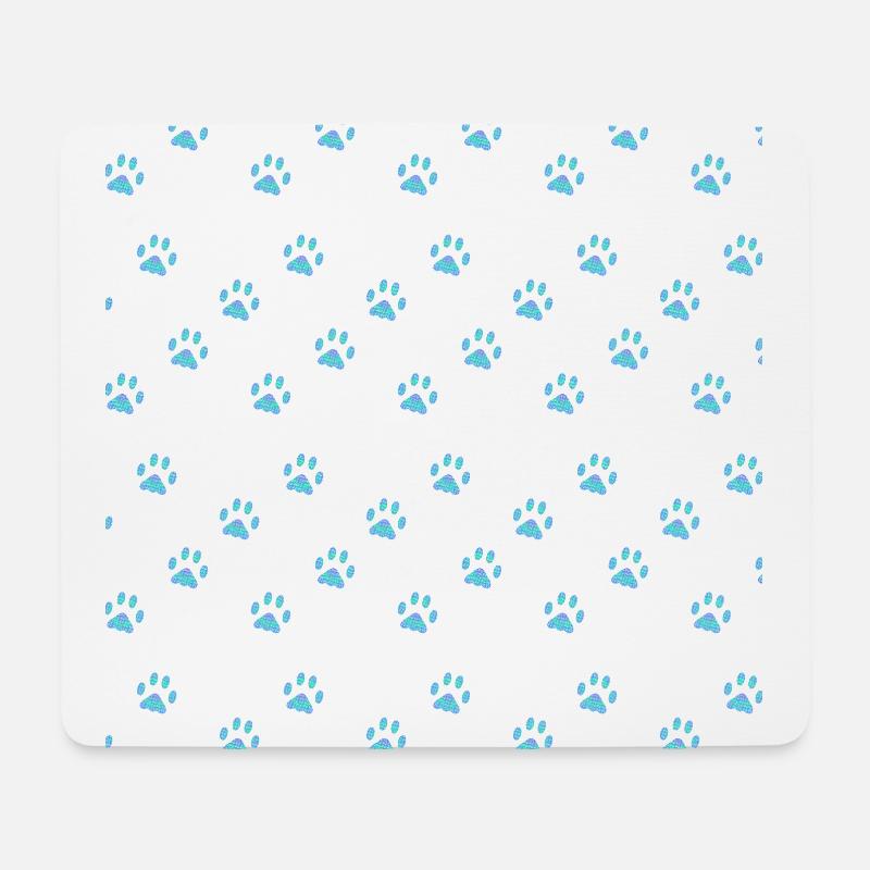 Pfoten rosa blau - Mousepad (Querformat) - Weiß