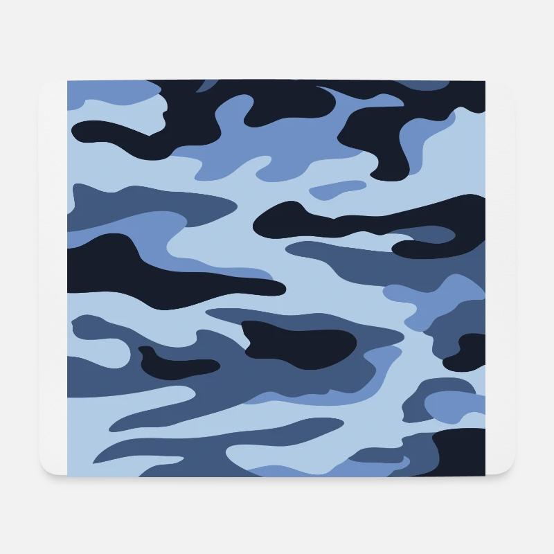 Blue camouflage - Mouse Pad (horizontal) - white