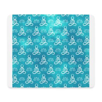 YOGA KALLIGRAPHIE MUSTER LOTUSSITZ WASSERFARBEN - Mousepad (Querformat) - Weiß - Vorne