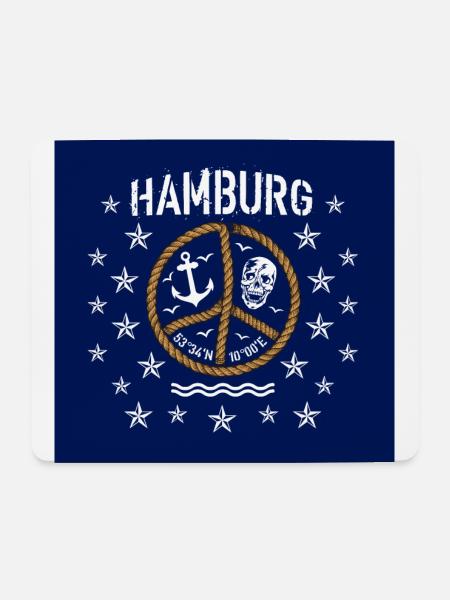 07 Hamburg skull coordinates peace anchor mask - Mouse Pad (horizontal) - white