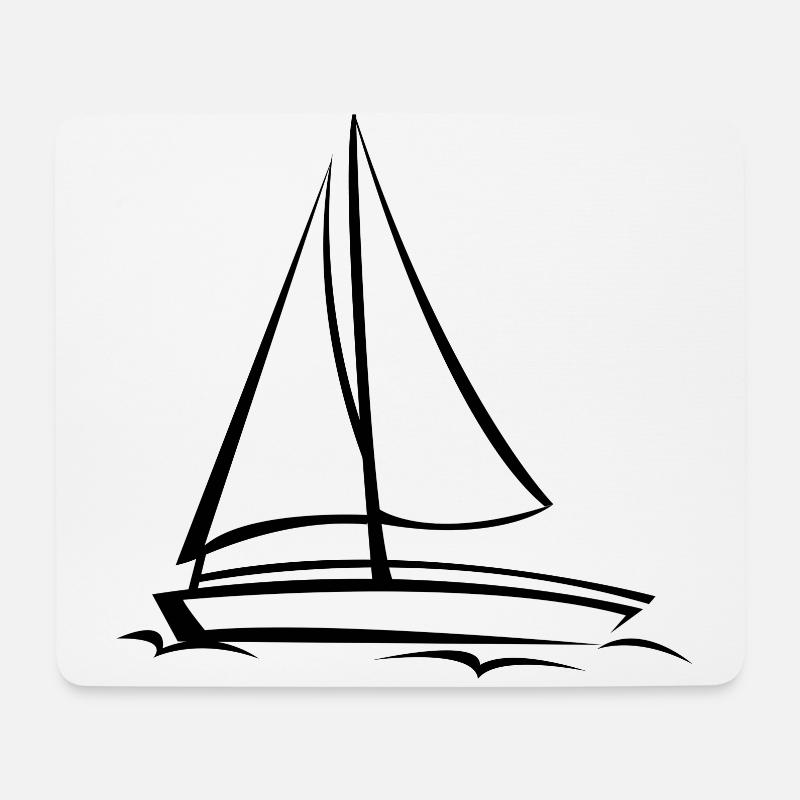 Segelschiff - Mousepad (Querformat) - Weiß