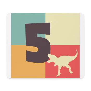 T-Rex Dinosaurier | Geschenkidee zum 5. Geburtstag - Mousepad (Querformat) - Weiß - Vorne