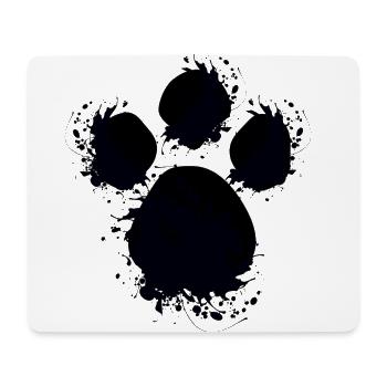 Schwarze Hundepfote Hund Farbfleck Splash - Mousepad (Querformat) - Weiß - Vorne