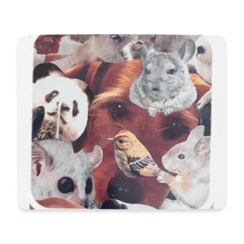 Collage Tier Hund, Vogel, Kaninchen, Katze Kind - Mousepad (Querformat) - Weiß - Vorne