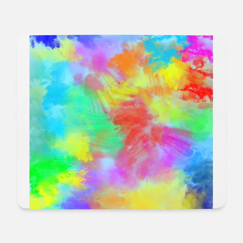 Smartphone Hülle Button Mousepad Wasserfarben bunt - Mousepad (Querformat) - Weiß
