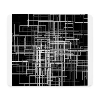 Abstract line network 1 black and white - Mouse Pad (horizontal) - white - Front