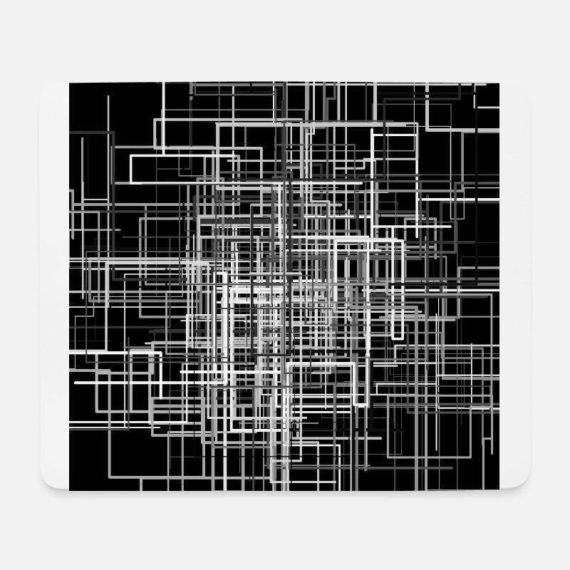 Abstraktes Linien-Netz 1 schwarzweiß - Mousepad (Querformat) - Weiß