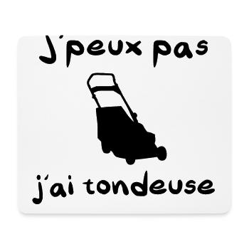 J'peux pas j'ai tondeuse jardinage jardin gazon - Tapis de souris (format paysage) - blanc - Devant