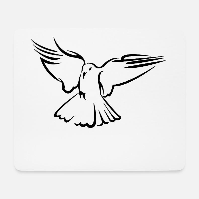 Friedenstaube - Mousepad (Querformat) - Weiß