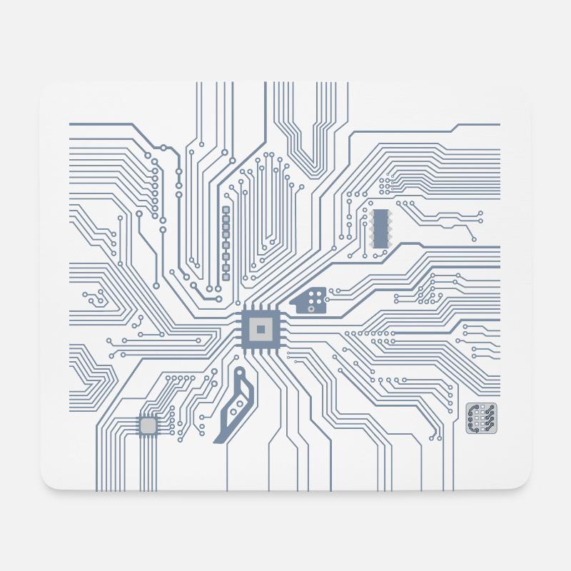Schaltung druckt Computer - Mousepad (Querformat) - Weiß