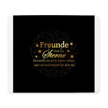 Freunde sind wie Sterne... schwarz Goldoptik - Mousepad (Querformat) - Weiß - Vorne