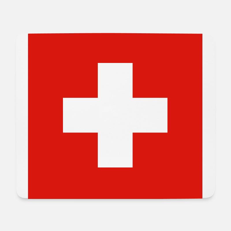SCHWEIZER FLAGGE - Mousepad (Querformat) - Weiß