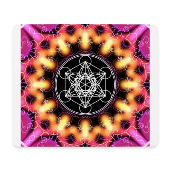 Metatron's Cube, Sacred Geometry, Mandala - Mouse Pad (horizontal) - white - Front