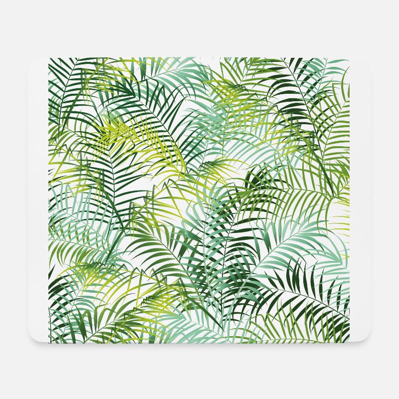 Tropical leaves Dschungel Pflanze Muster grün - Mousepad (Querformat) - Weiß