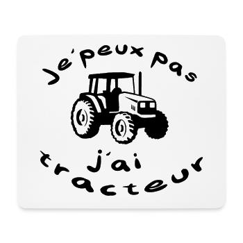 Je peux pas j'ai tracteur tshirt kdo agriculteur - Tapis de souris (format paysage) - blanc - Devant