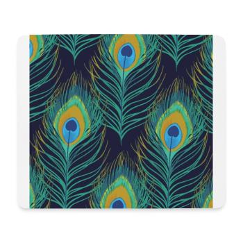 Pfauenfeder Pfau Federn Muster - Mousepad (Querformat) - Weiß - Vorne