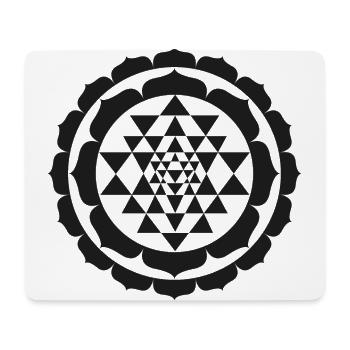 Shri Yantra Lotus fleur noir - Tapis de souris (format paysage) - blanc - Devant