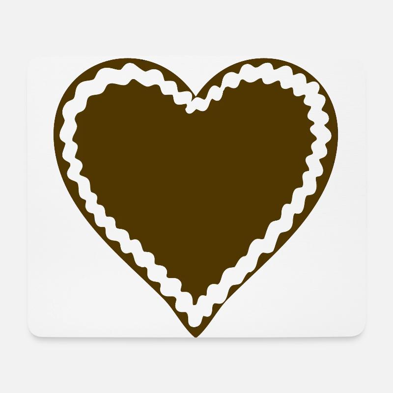 lebkuchenherz selbst gestalten - Mousepad (Querformat) - Weiß