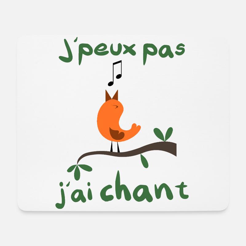 J' peux pas j'ai chant chanson chanteur - Tapis de souris (format paysage) - blanc