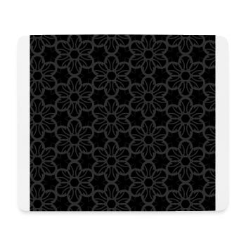 Black Floral Pattern Pretty Chic Flowers - Mouse Pad (horizontal) - white - Front