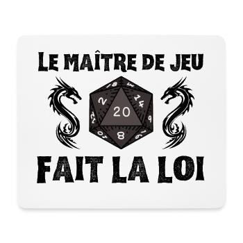 Maître du jeu de rôle donjons D20 M J dragons JDR - Tapis de souris (format paysage) - blanc - Devant