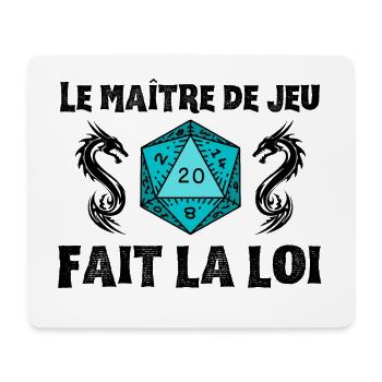 Maître du jeu de rôle donjons D20 M J dragons JDR - Tapis de souris (format paysage) - blanc - Devant