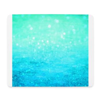 Ziemlich hellblau glitzernder Bokeh-Farbverlauf - Mousepad (Querformat) - Weiß - Vorne