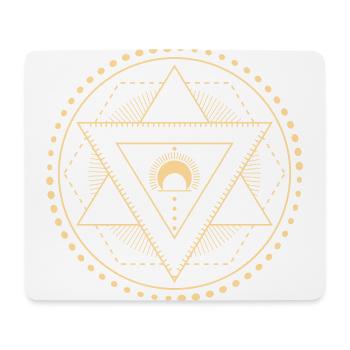 Hexagram Geometry Moon Blue - Mouse Pad (horizontal) - white - Front