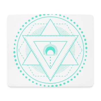 Hexagram geometry moon blue - Mouse Pad (horizontal) - white - Front