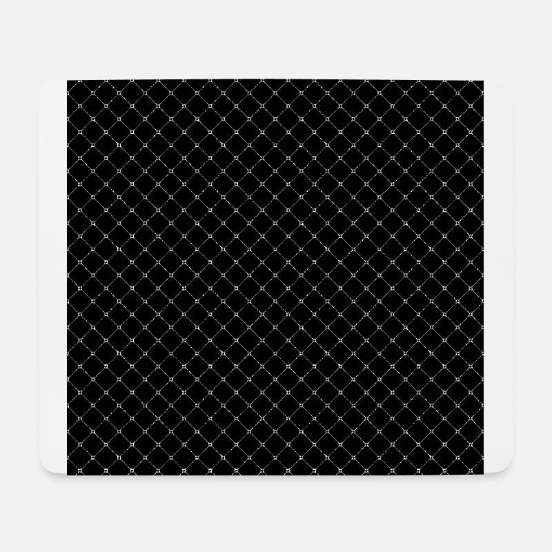 Black Glam Glitter Mesh Pattern - Mouse Pad (horizontal) - white