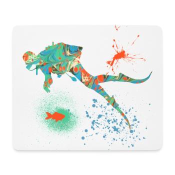 plongée e 4 - Tapis de souris (format paysage) - blanc - Devant