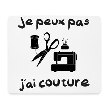 Je peux pas j'ai couture facile débutant mariage - Tapis de souris (format paysage) - blanc - Devant