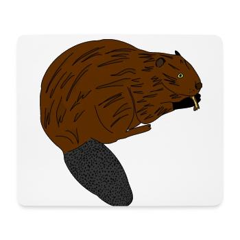 Biber - Mousepad (Querformat) - Weiß - Vorne