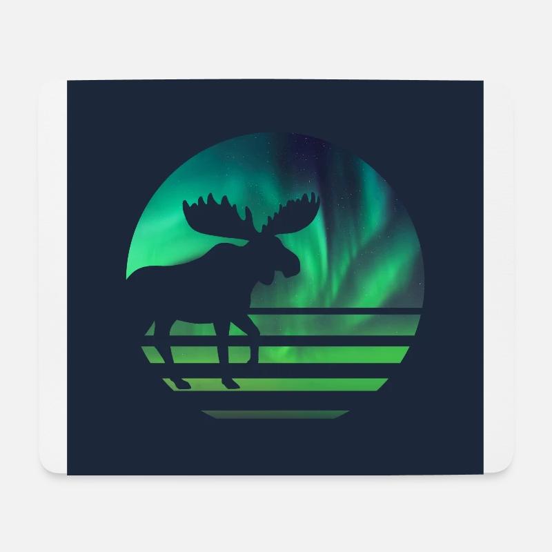 Elch - Mousepad (Querformat) - Weiß