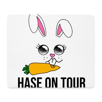 Hase on tour - Mousepad (Querformat) - Weiß - Vorne
