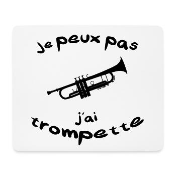 Je peux pas j'ai trompette musique musicien - Tapis de souris (format paysage) - blanc - Devant