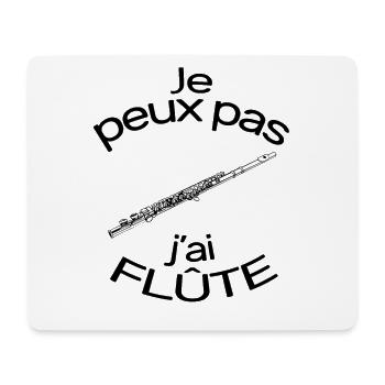 Je peux pas j'ai flûte à bec traversière de pan - Tapis de souris (format paysage) - blanc - Devant