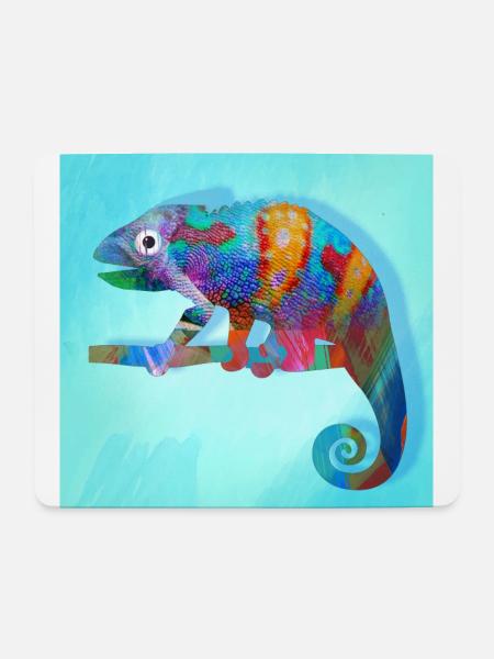 Chamäleon,mint,graffiti,camelion , illustration - Mousepad (Querformat) - Weiß