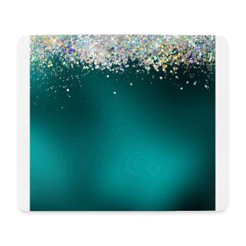 Dégradé de paillettes holographique bleu sarcelle Pretty - Tapis de souris (format paysage) - blanc - Devant