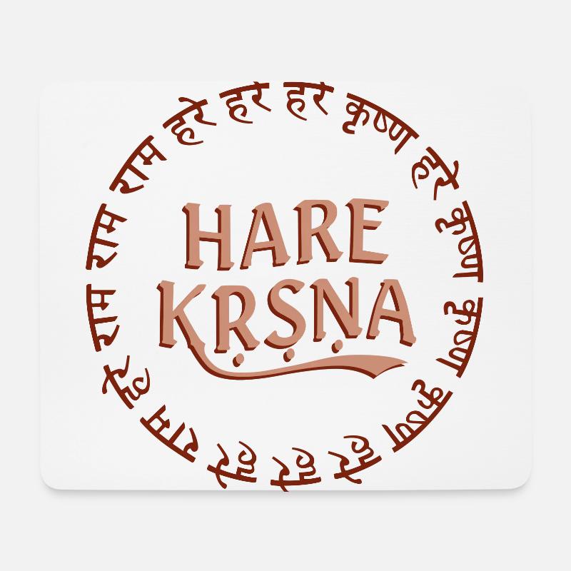 Hare Krishna - Maha Mantra Kreis - Mousepad (Querformat) - Weiß