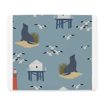 Strandmuster der Friesischen Inseln mit Robben - Mousepad (Querformat) - Weiß - Vorne